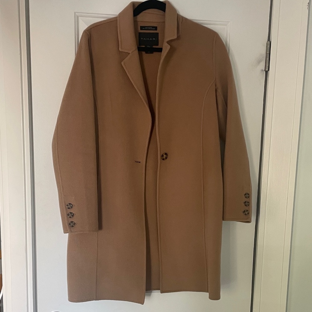 Tahari Wool/Cashmere Camel Coat
